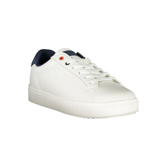 Mares white polyester sneaker with laces, contrast details, and logo design; sports footwear ideal for everyday wear.