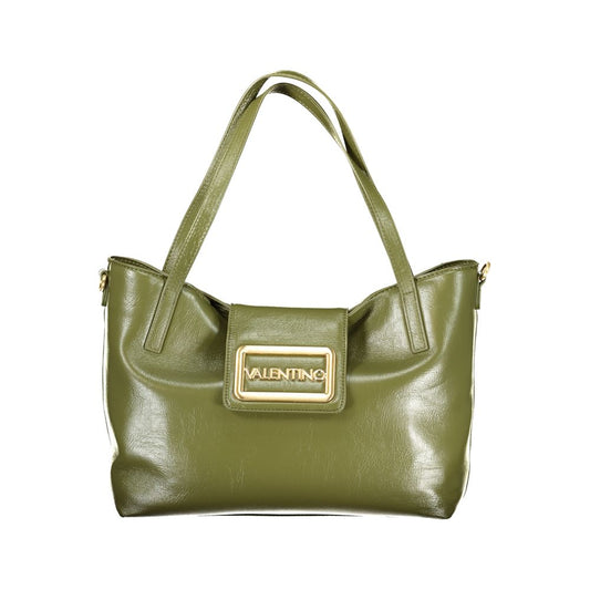 Mario Valentino Green Polyethylene Women Handbag with shoulder handles and removable strap