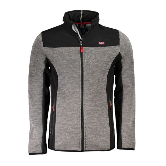 Norway 1963 gray polyester men's jacket with removable hood and contrasting details