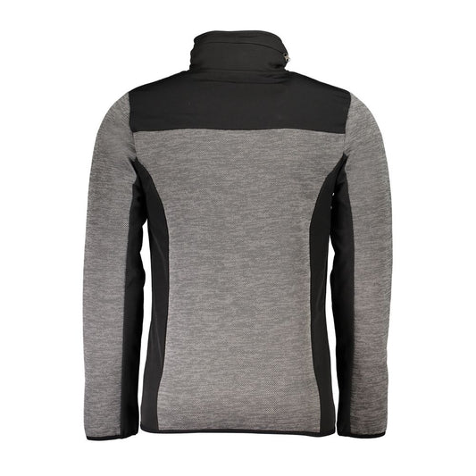 Gray polyester men's jacket with contrasting details and a removable hood, featuring Norway 1963's modern and functional design.