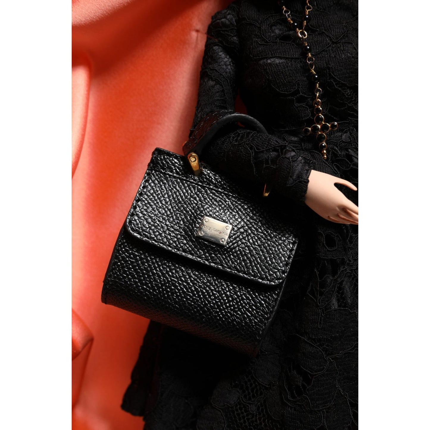 Dolce & Gabbana Black Dress Ceramic Porcelain Fashion Leather Sicily Dolls