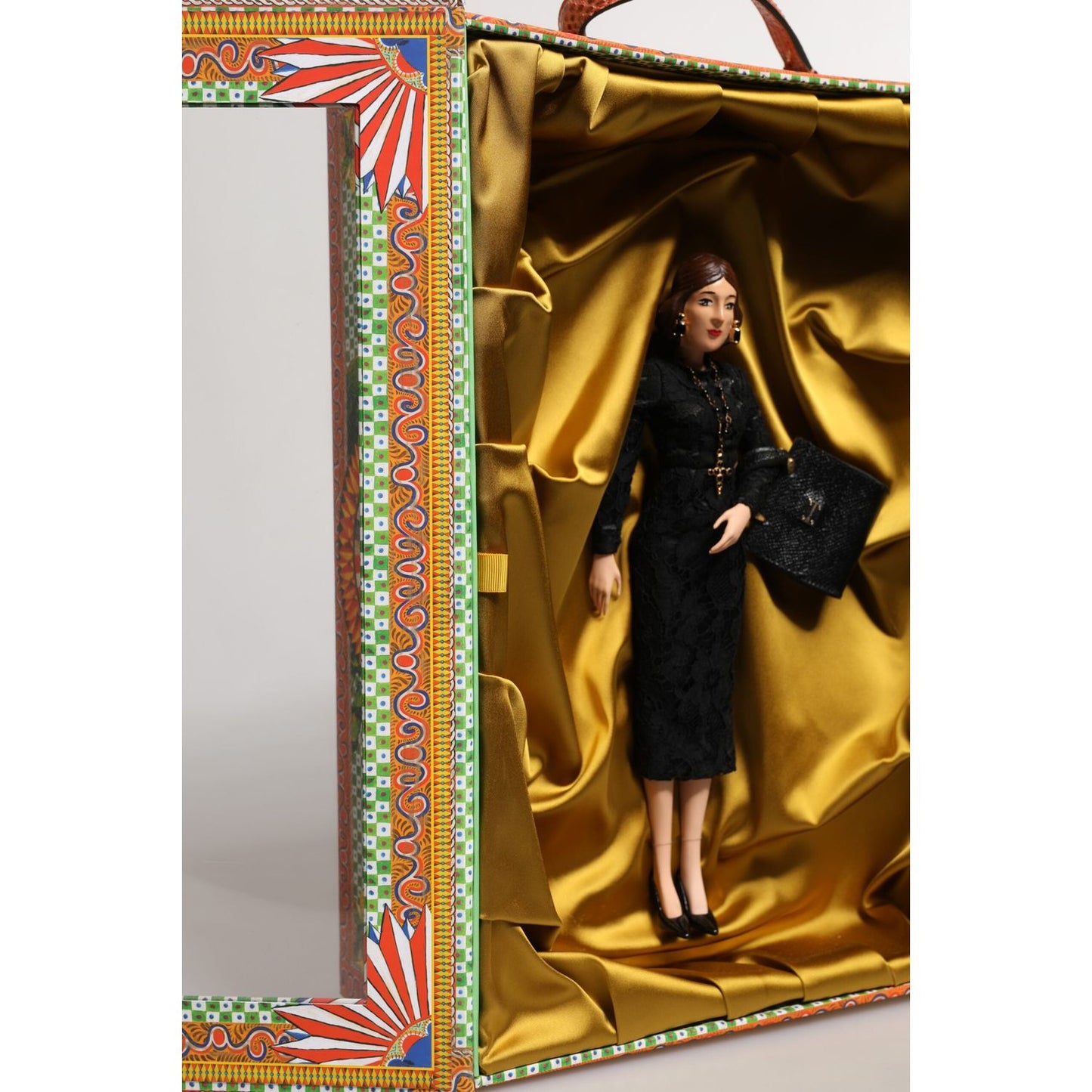 Dolce & Gabbana Black Dress Ceramic Porcelain Fashion Leather Sicily Dolls