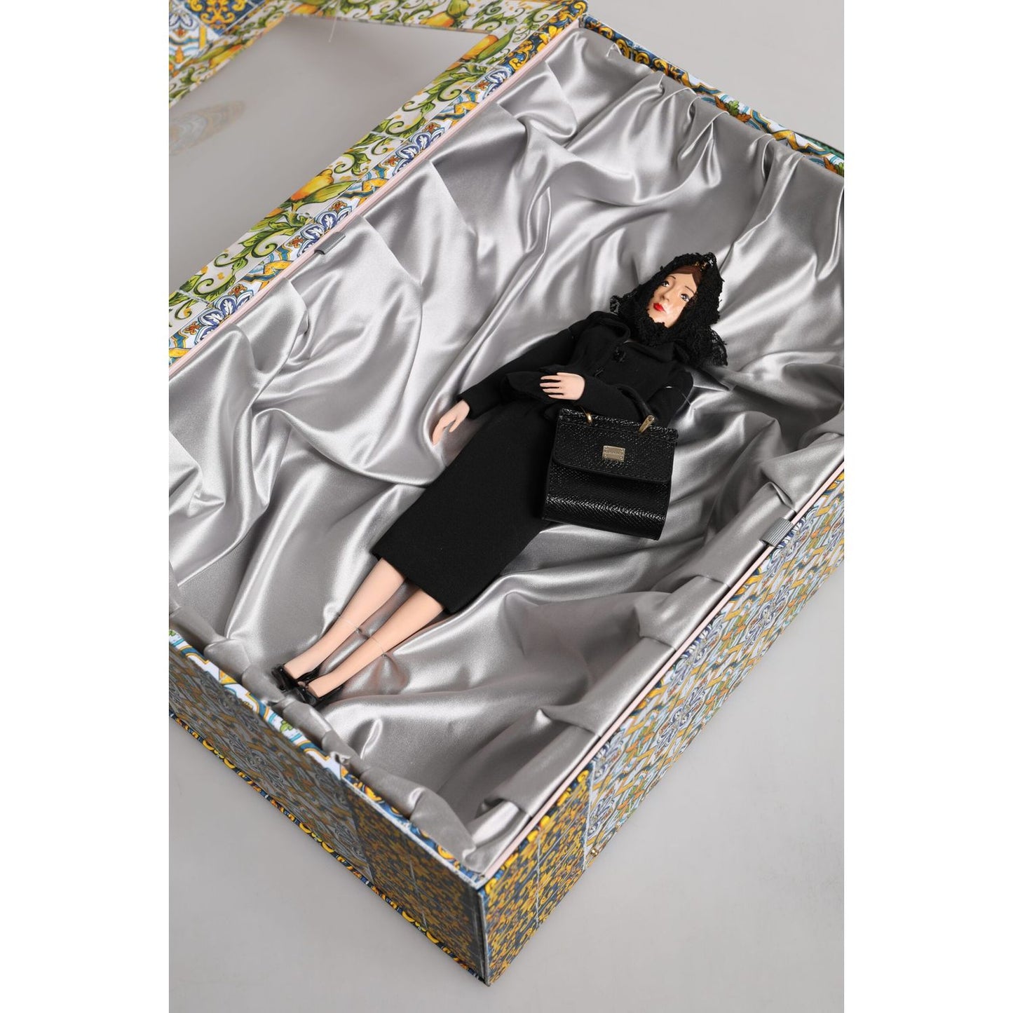 Dolce & Gabbana Black Dress Ceramic Porcelain Fashion Leather Sicily Dolls