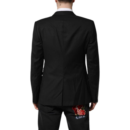 Dolce & Gabbana Black GOLD Single Breasted Suit Coat Blazer