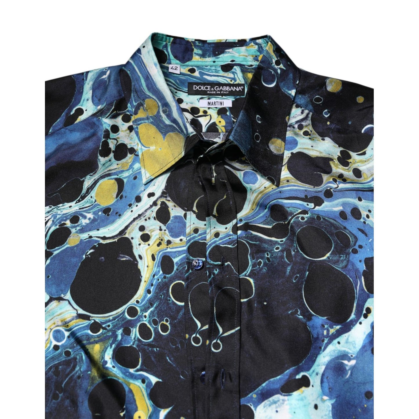Dolce & Gabbana Multicolor Marble Print MARTINI Dress Shirt