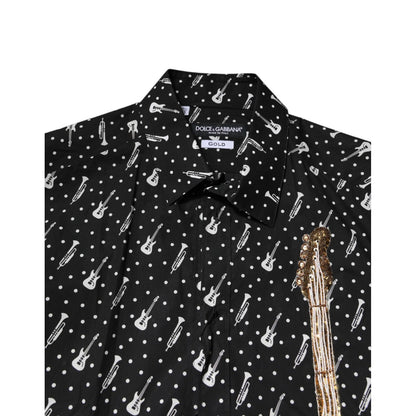 Dolce & Gabbana Black GOLD Instrument Embellished Shirt