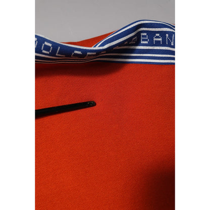 Dolce & Gabbana Orange Cotton Hooded Men Sweatshirt Sweater