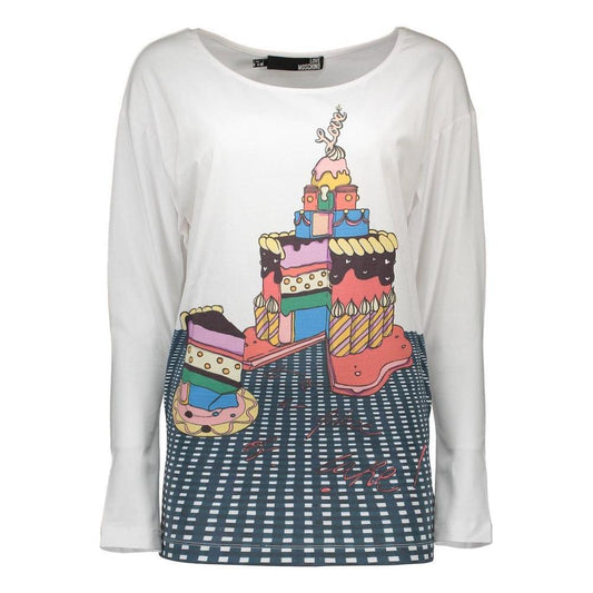 Love Moschino White Cotton Unisex T-Shirt