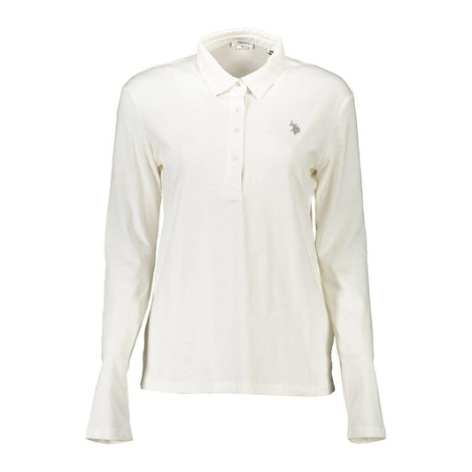 U.S. POLO ASSN. White Cotton Women Polo Shirt