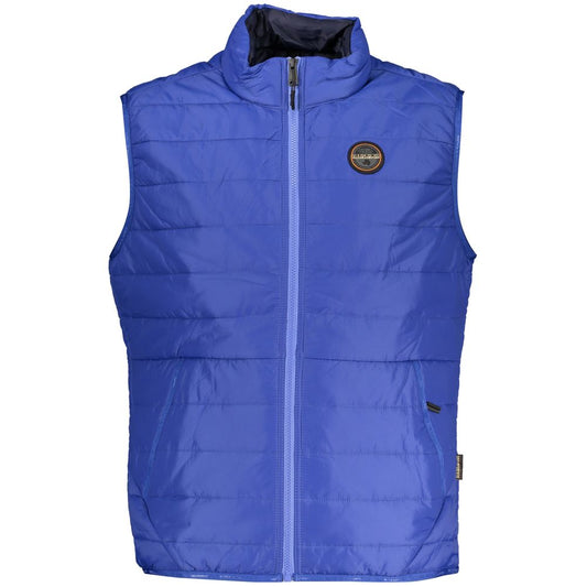 Napapijri Blue Polyester Sleveless Jacket