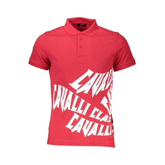 Cavalli Class Red Cotton Polo Shirt CA-37037-XL