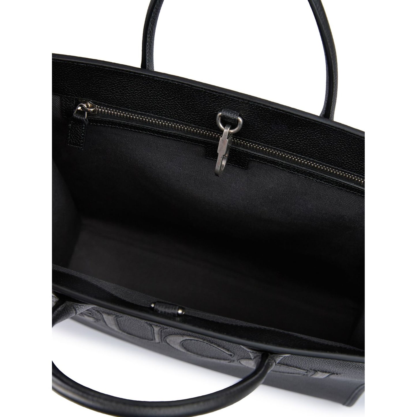 Gucci Black Leather Logo Medium Tote Bag