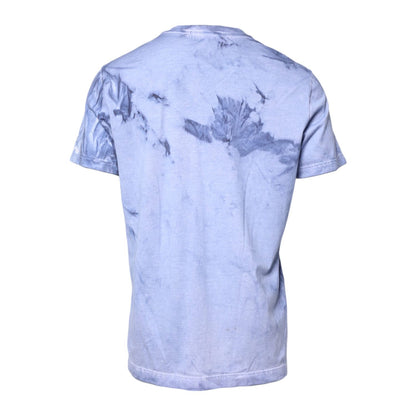 Dolce & Gabbana Blue Cotton Logo Print Crew Neck T-shirt