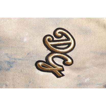 Dolce & Gabbana Beige Tie Dye DG Embroidery Cropped T-shirt