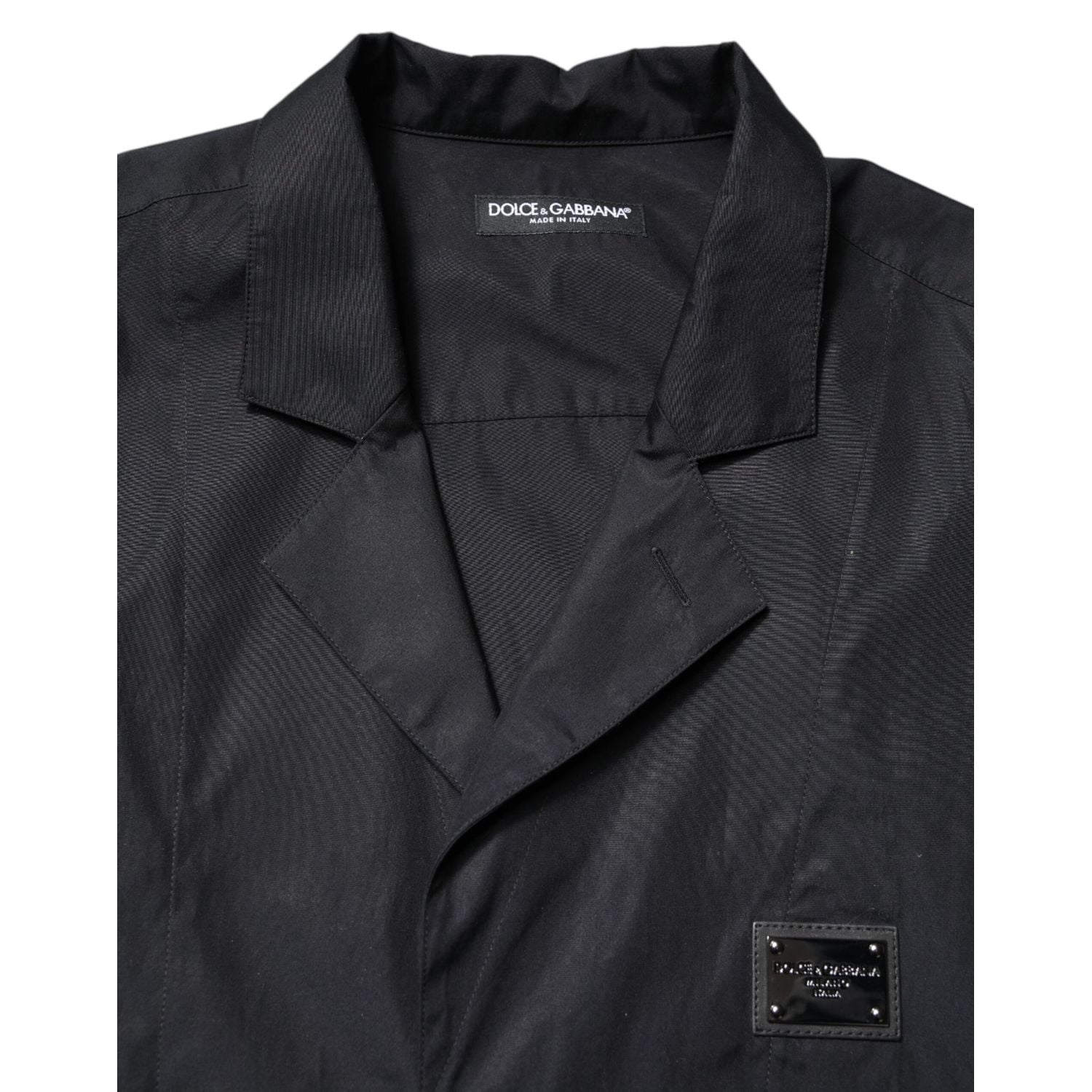 Dolce & Gabbana Black Short Sleeves Button Down Casual Shirt