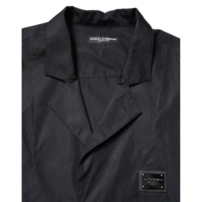 Dolce & Gabbana Black Short Sleeves Button Down Casual Shirt