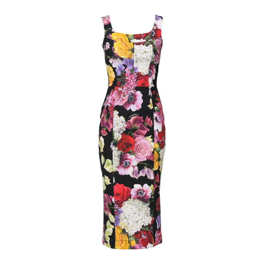Dolce & Gabbana Multicolor Ortensia Patchwork Sheath Dress DR281256-38