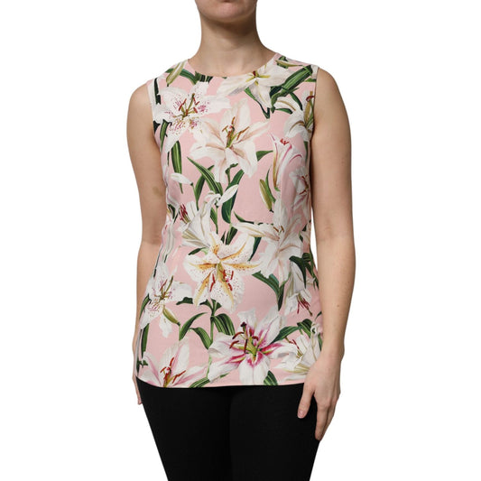 Dolce & Gabbana Multicolor Floral Print Round Neck Tank Top THS90408-44