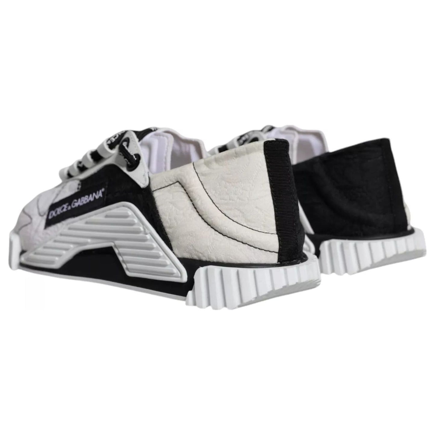 Dolce & Gabbana White Black Low Top NS1 Sneakers Shoes
