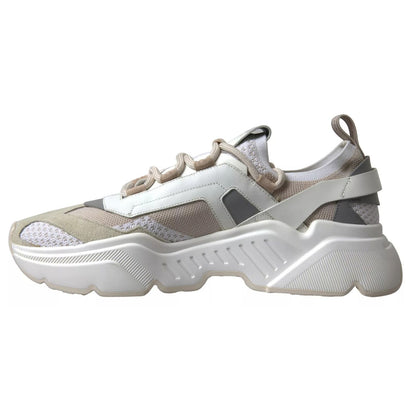 Dolce & Gabbana Sneakers White Beige Leather Sport DAYMASTER Shoes