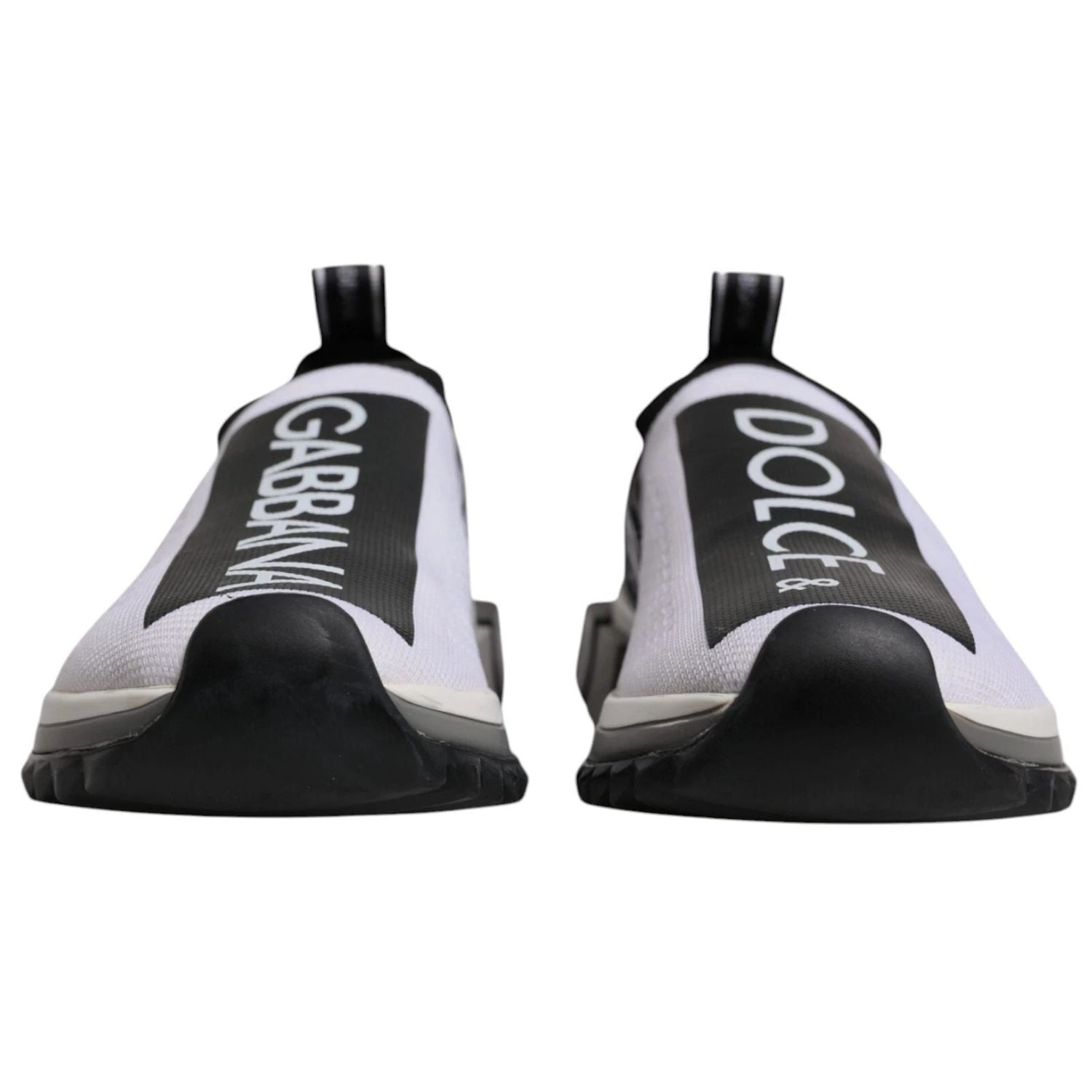 Dolce & Gabbana White Black Slip On Sorrento Sneakers Shoes