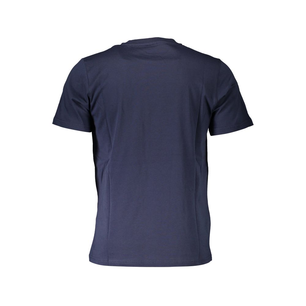 Back view of North Sails Blue Cotton Men T-Shirt in solid navy color