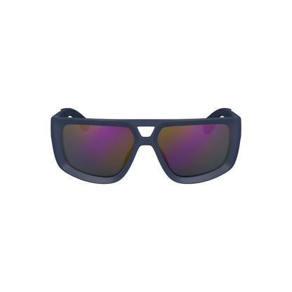 Calvin Klein Blue Plastic Men Sunglasses with bold square frame and unique blue lens for contemporary style.