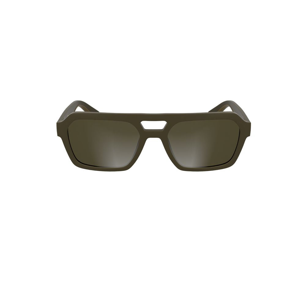 Calvin Klein Brown Bio-Based Fabric Men Sunglasses with square lenses, eco-friendly design, and luxury fashion appeal in rich brown.