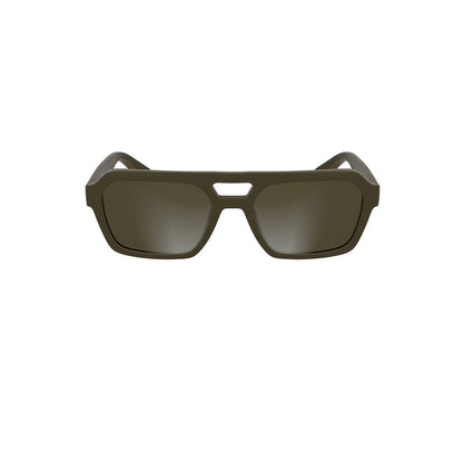 Calvin Klein Brown Bio-Based Fabric Men Sunglasses with square lenses, eco-friendly design, and luxury fashion appeal in rich brown.