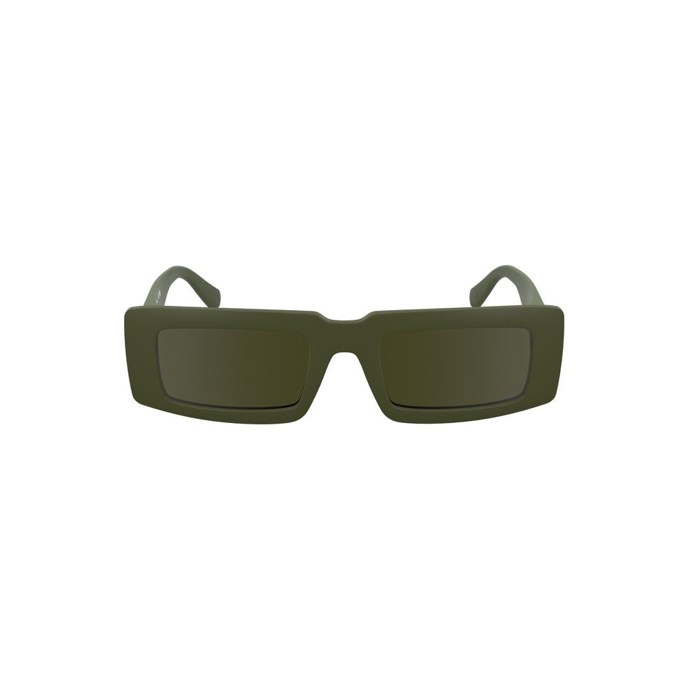 Calvin Klein Green Bio-Based Fabric Women Sunglasses with eco-friendly frame and stylish rectangular design.