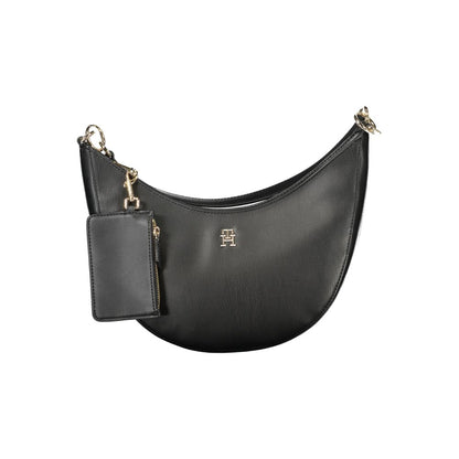 Tommy Hilfiger Black Polyethylene Women Handbag with detachable strap and chic design