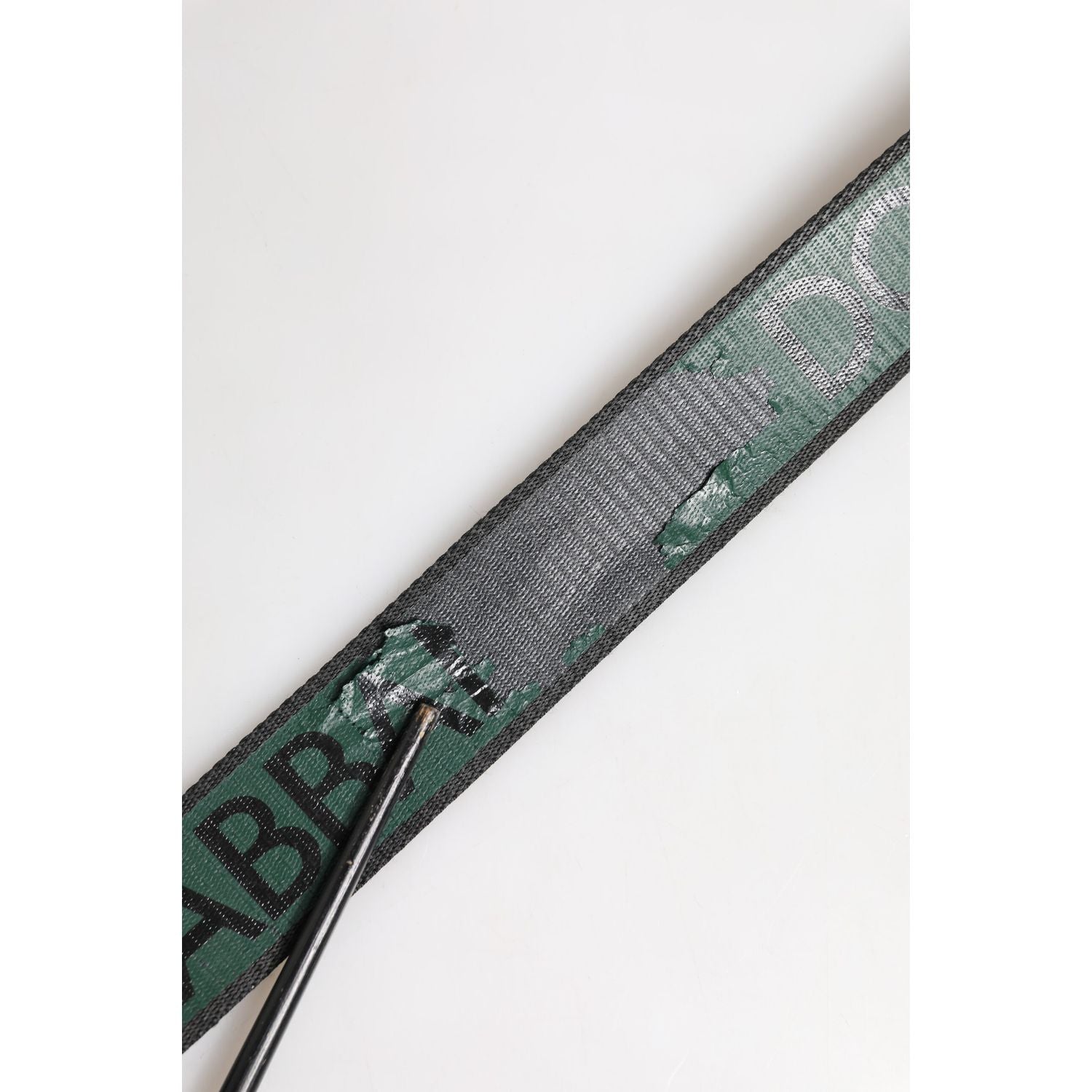 Dolce & Gabbana Green Black Polyester DG Logo Buckle Belt