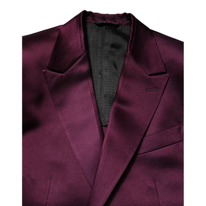 Dolce & Gabbana Dark Purple Silk 3Piece Single Breasted Suit