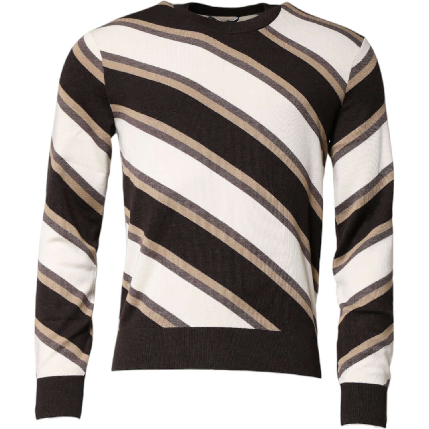 Dolce & Gabbana Multicolor Stripes Crew Neck Pullover Sweater