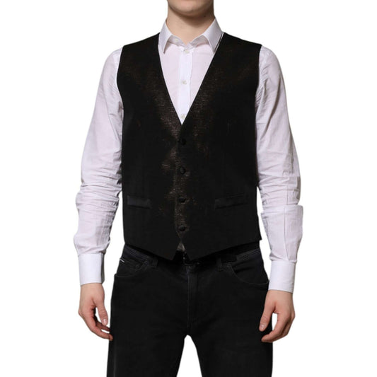 Dolce & Gabbana Dark Brown Dress Formal Men Waistcoat Vest TSH90465-50