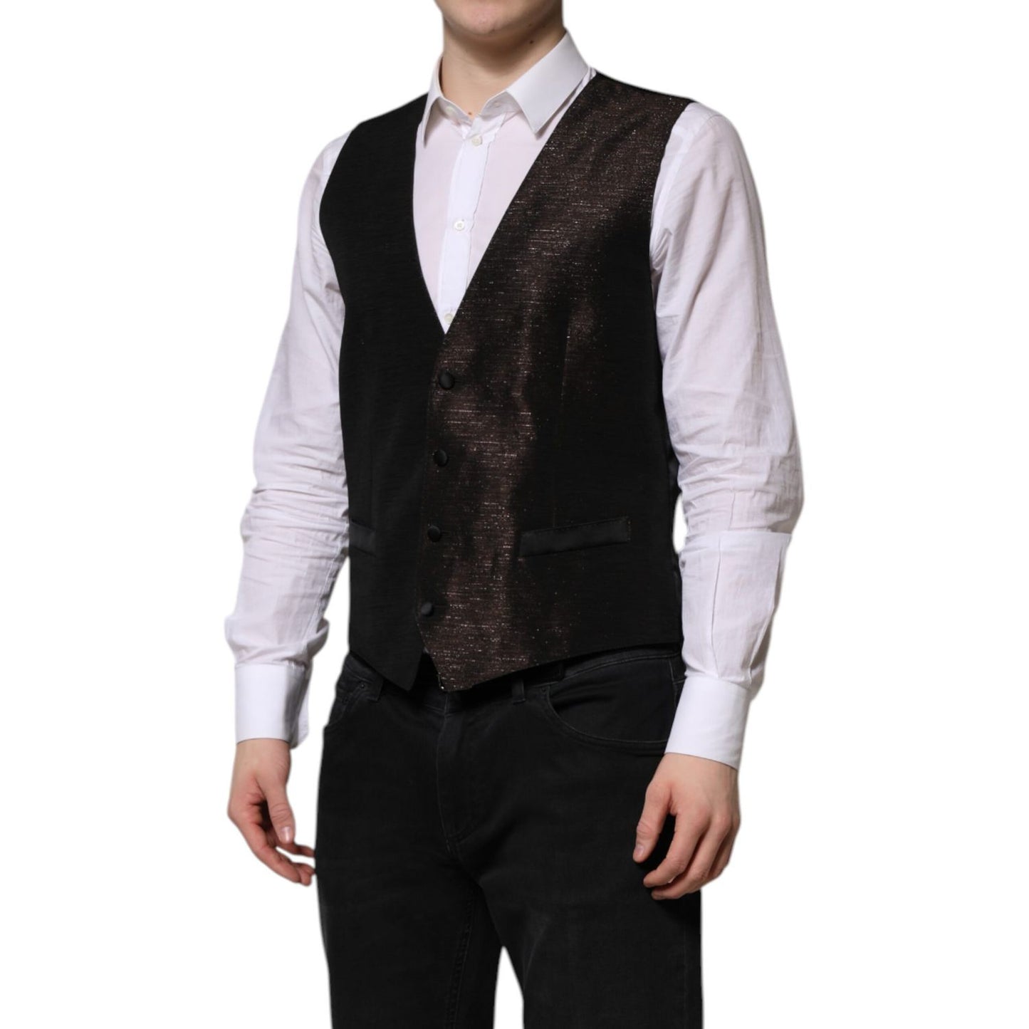 Dolce & Gabbana Dark Brown Dress Formal Men Waistcoat Vest