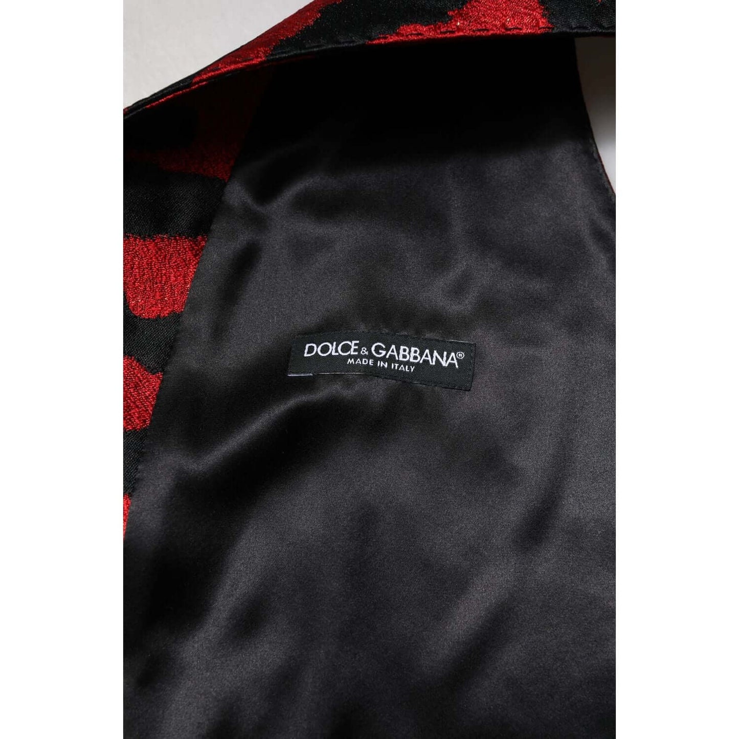 Dolce & Gabbana Red Black Stripe Dress Formal Waistcoat Vest TSH90472-48