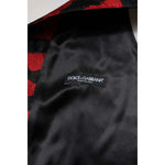 Dolce & Gabbana Red Black Stripe Dress Formal Waistcoat Vest TSH90472-48