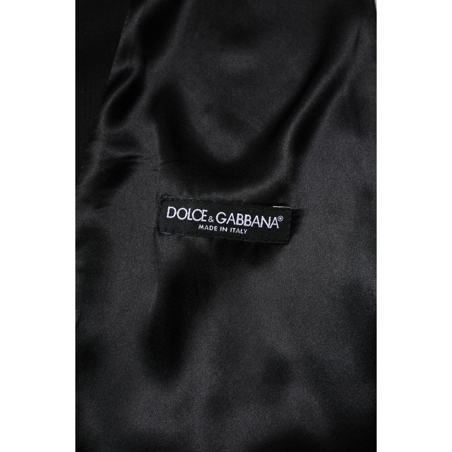 Dolce & Gabbana Black Wool Dress Formal Men Waistcoat Vest
