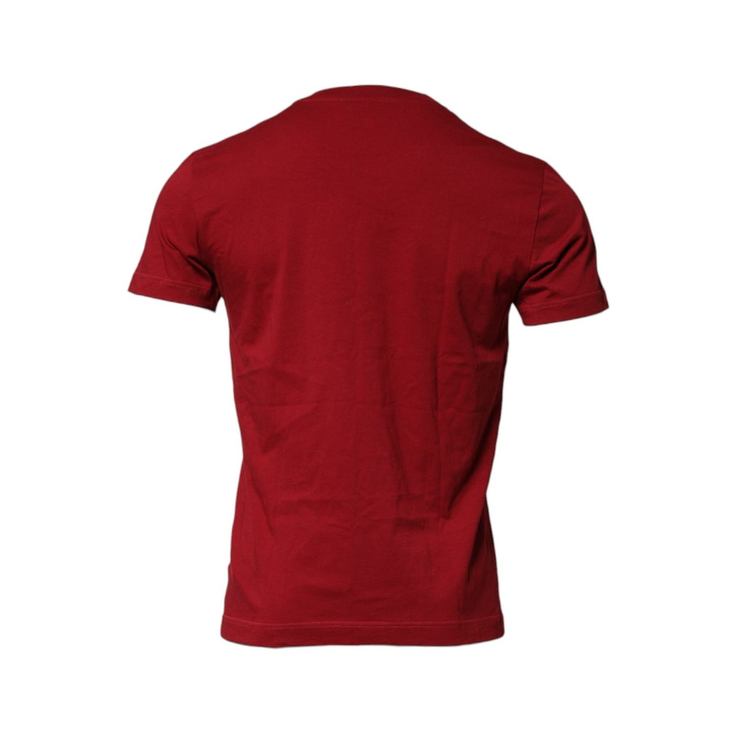 Dolce & Gabbana Red Cotton Short Sleeves Crew Neck T-shirt