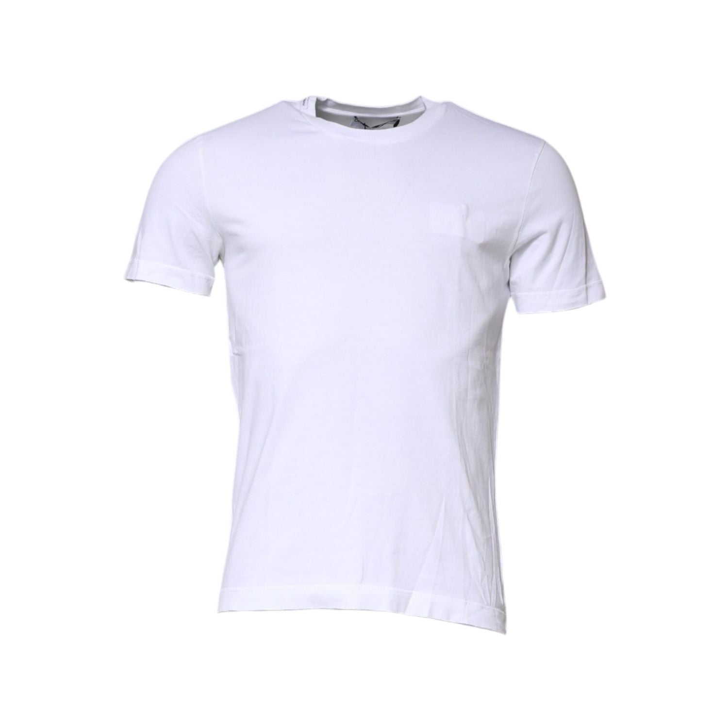 Dolce & Gabbana White Cotton Men Crew Neck Tee T-shirt