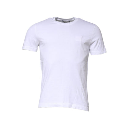 Dolce & Gabbana White Cotton Men Crew Neck Tee T-shirt
