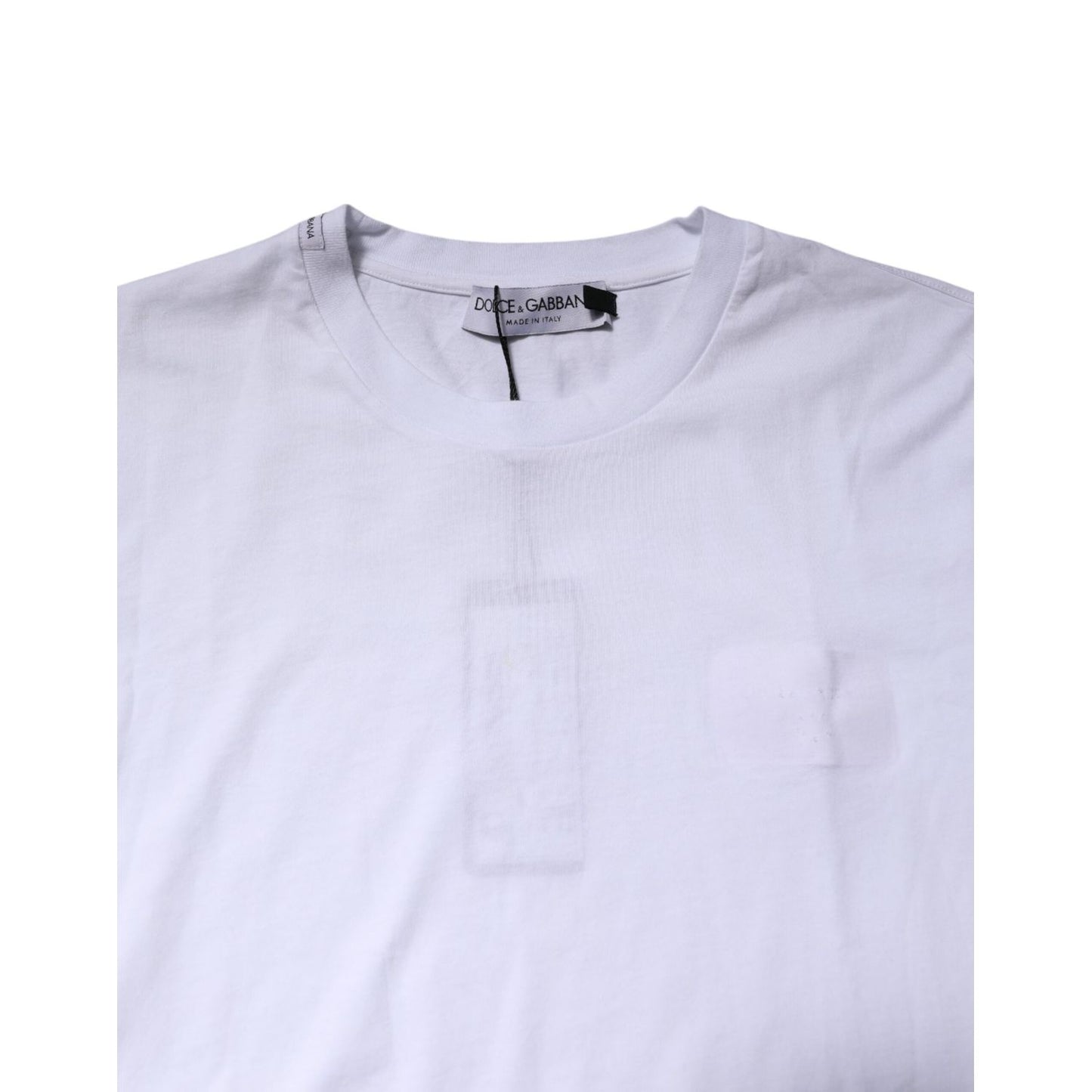 Dolce & Gabbana White Cotton Men Crew Neck Tee T-shirt