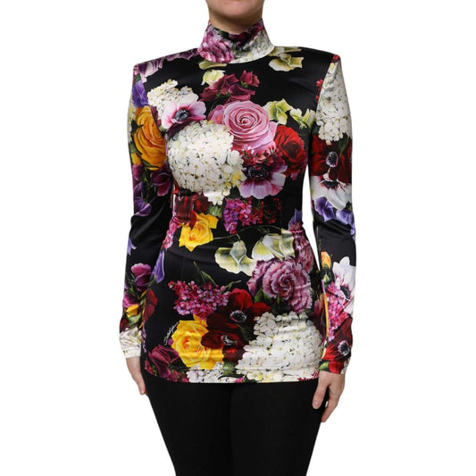 Dolce & Gabbana Multicolor Ortensies Long Sleeves Blouse Top TSH87590-40