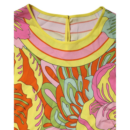 Dolce & Gabbana Multicolor Floral Round Neck Sleeveless Top