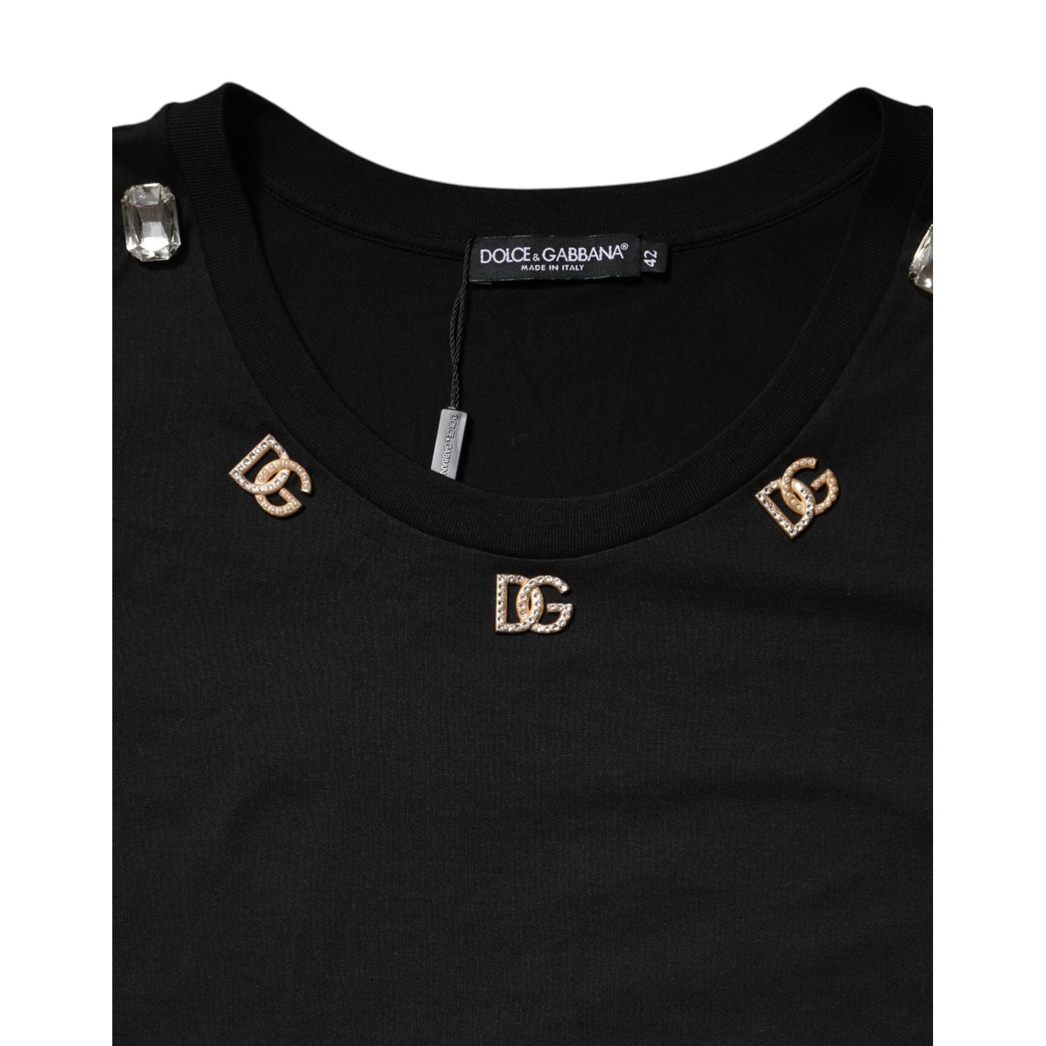 Dolce & Gabbana Black DG Embellished Sleeveless Tank Top