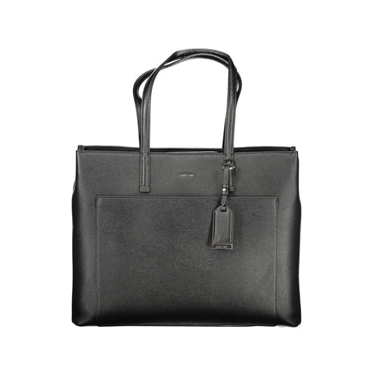 Calvin Klein Black Polyethylene Women Handbag with contrasting accents and secure closures.