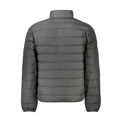 Calvin Klein Black Polyamide Men Jacket, eco-friendly, lightweight, durable, sleek black design with discreet logo, back view.