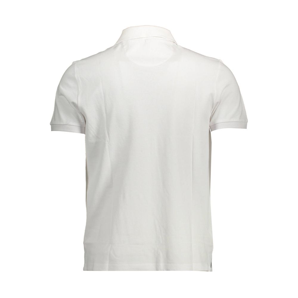 Back view of North Sails White Cotton Men Polo Shirt showcasing design and fabric.