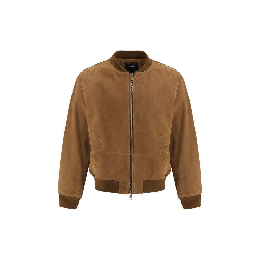 Yves Salomon Suede Bomber Jacket YV-25E25EHV20464B20WA2234-IT50 | L
